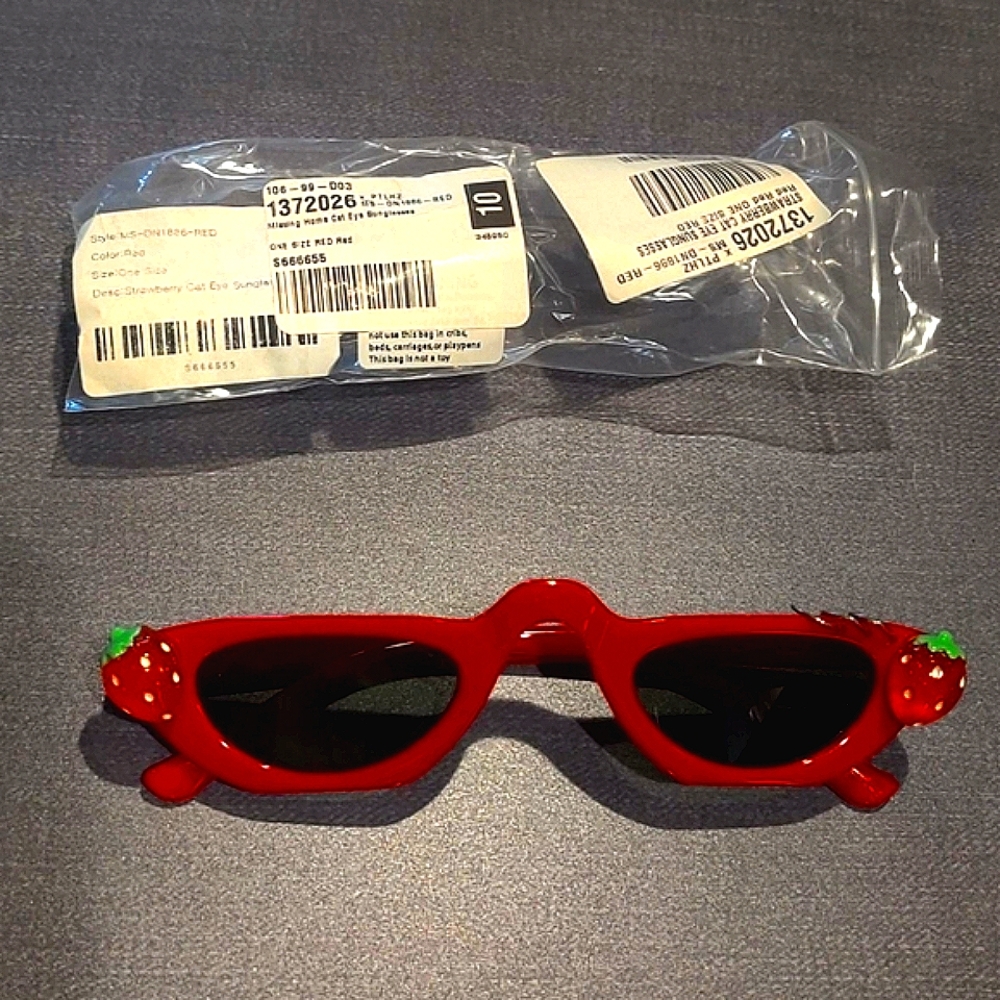 Cute Strawberry Red Cool Sunglasses Trendy Kawaii Glasses Baddies Gift Chunky